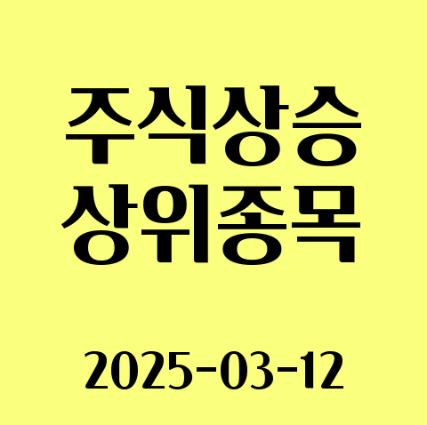 2025-03-12 주식상승종목